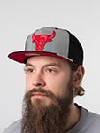 Бейсболка MITCHELL NESS арт. HHSS1102-CBUYYPPPGYBK Chicago Bulls NBA (серый / черный)